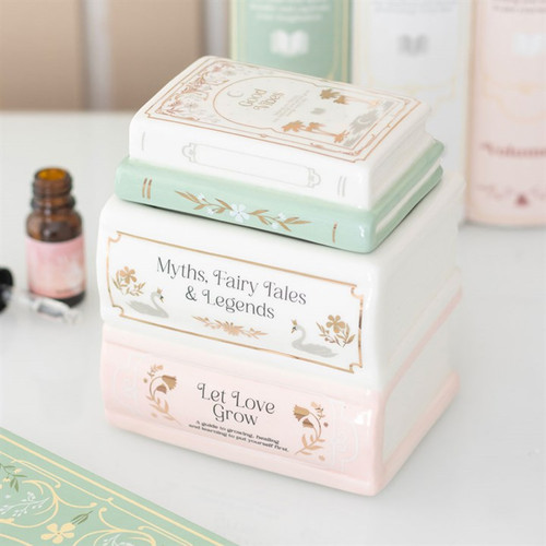 Book stack oil burner and - book,