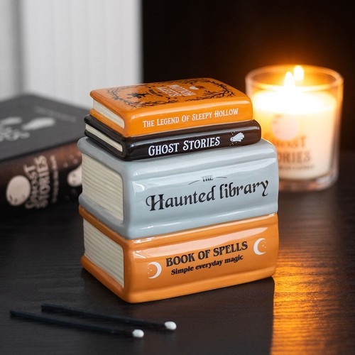Spooky book stack design - stack,