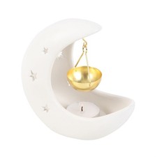 White Crescent Moon Oil Burner